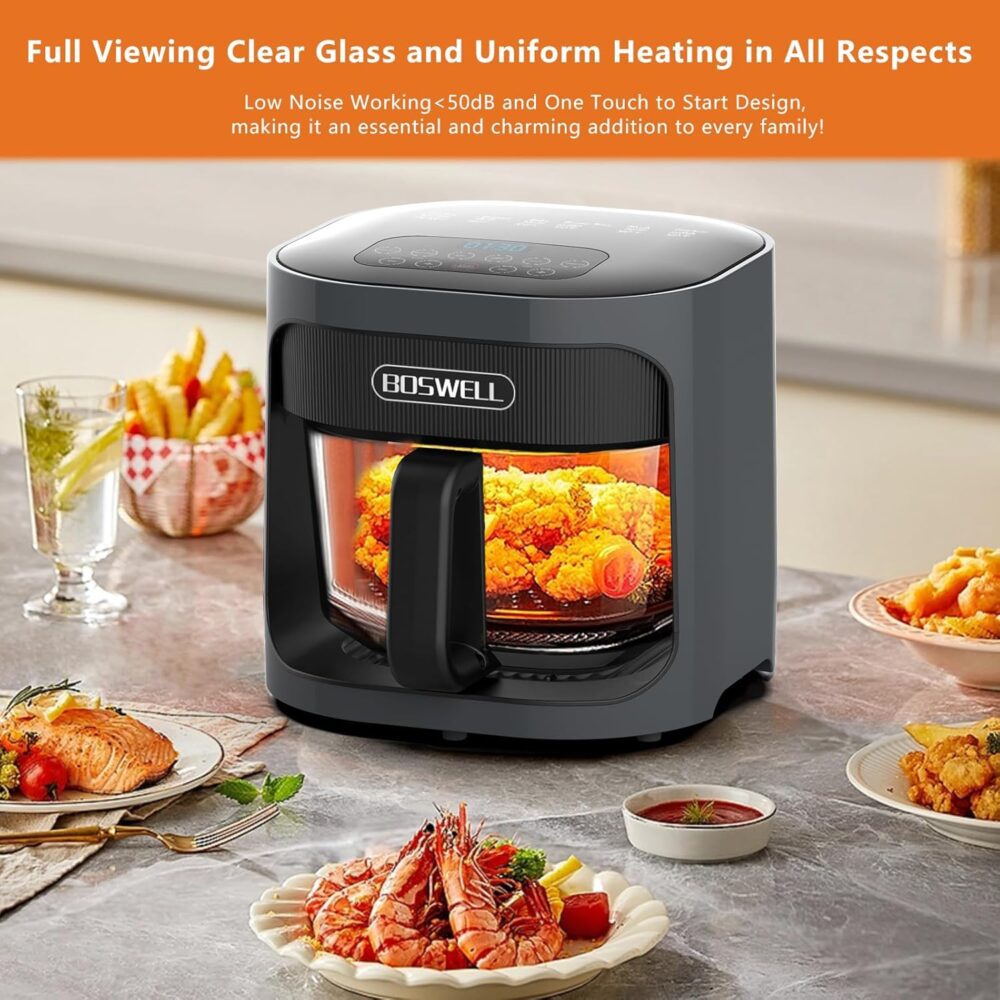 BOSWELL Fritadeira De Ar Vidro 4,5 Qt, 6 Em 1, Não Tóxica, C... | É bom mesmo? Descubra antes de comprar - Image 6