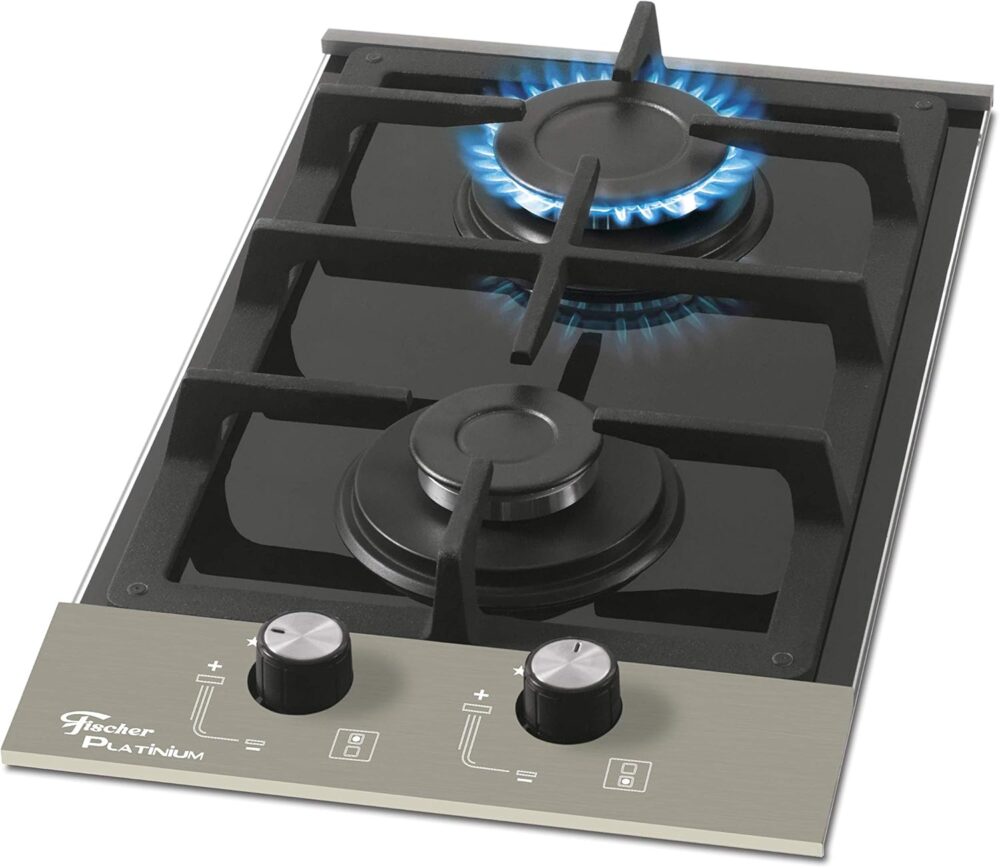 FISCHER COOKTOP À GÁS 2 BOCAS PLATINUM MESA VIDRO PRETO BIVO... - Image 4