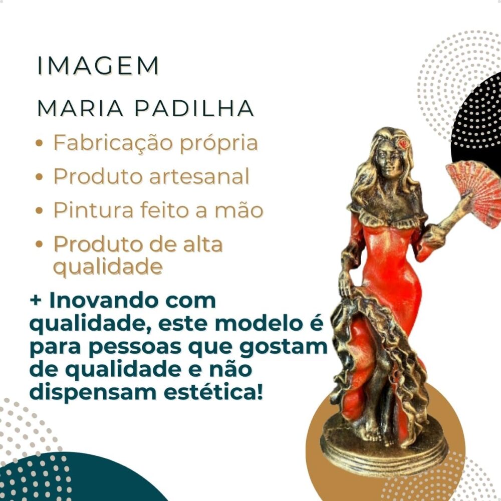 Imagem Maria Padilha Vermelha Estatua em Resina 24 cm - Image 3