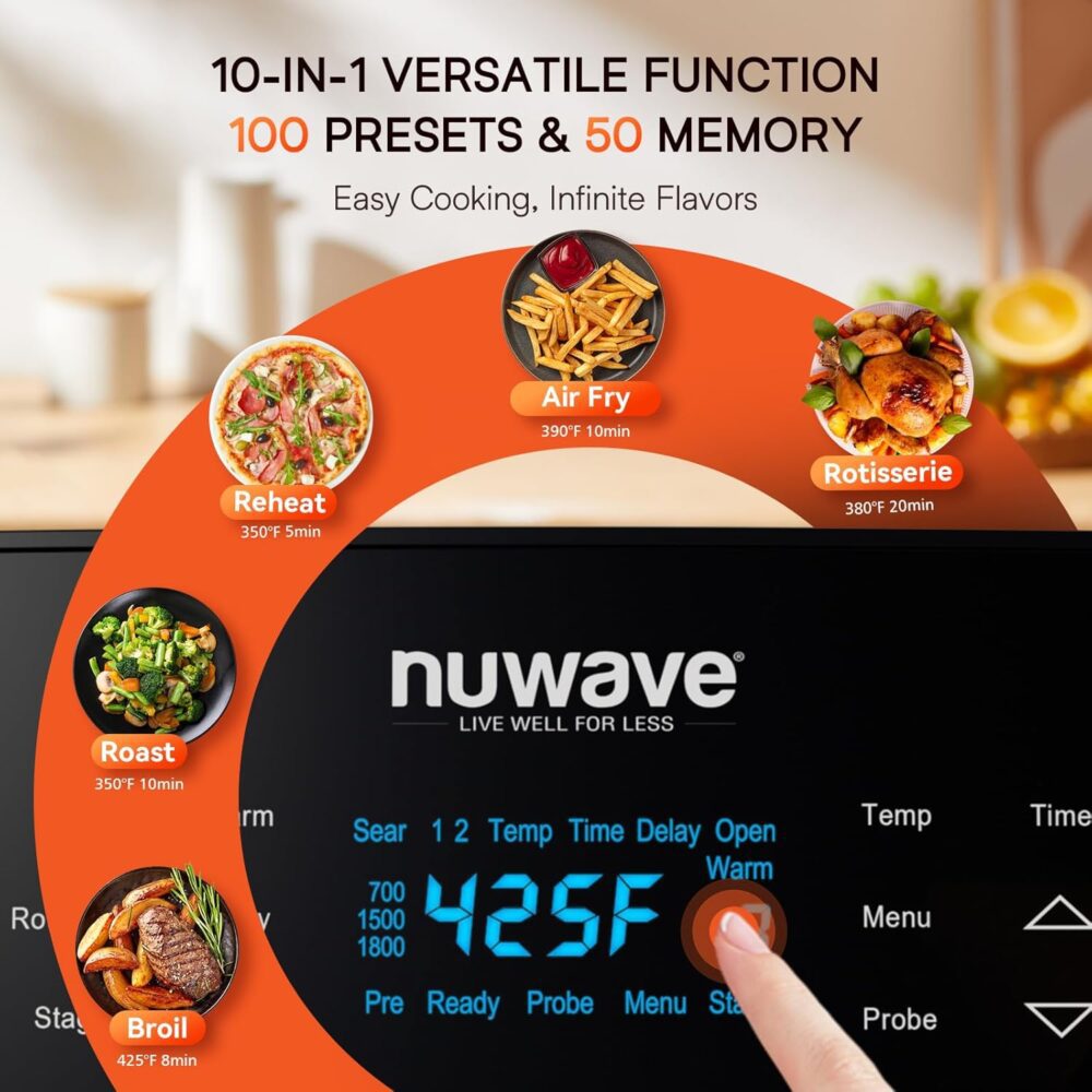 Nuwave Brio 15,5 Qt Air Fryer 10 em 1 Forno Rotisserie taman... | É bom mesmo? Descubra antes de comprar - Image 2