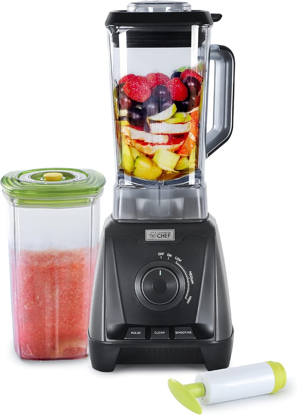 COMMERCIAL CHEF Liquidificador de alta potência de 1,5 L