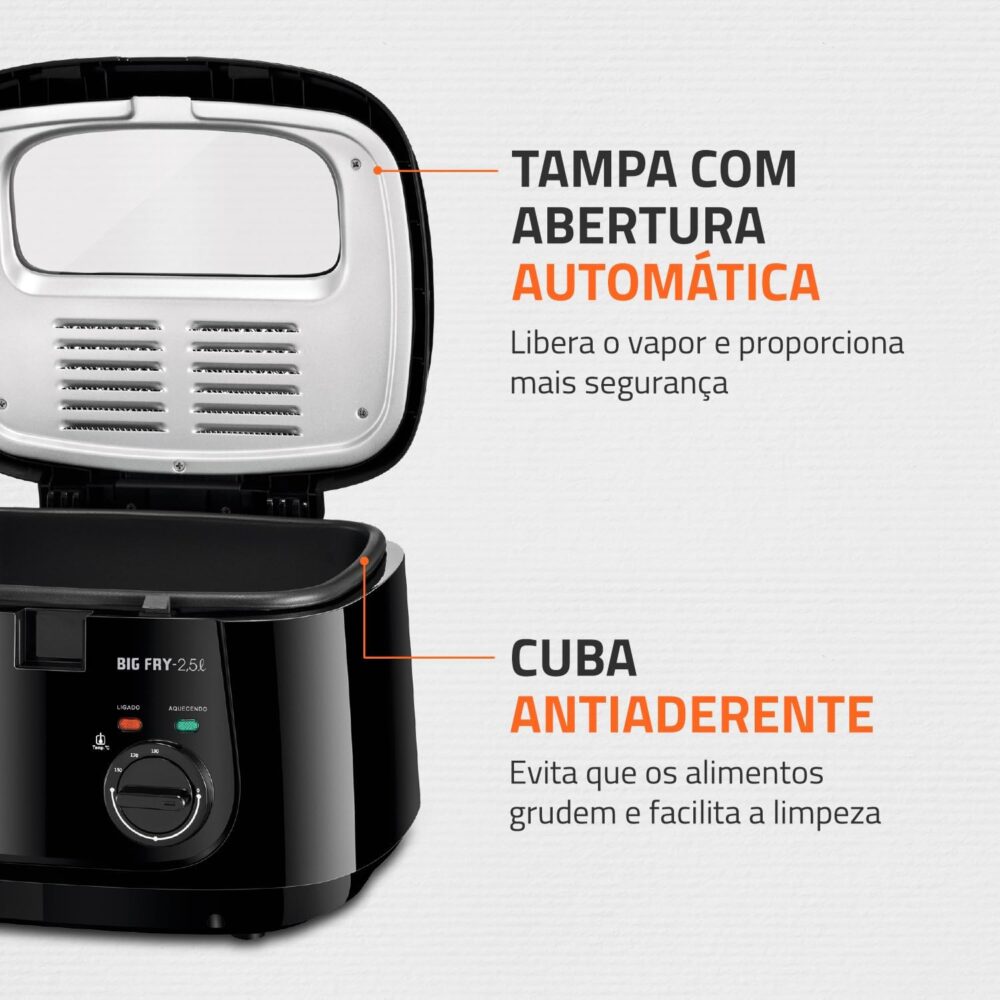 Fritadeira Elétrica Big Fry 2,5L, Mondial, Preto, 1500W, 220... | É bom mesmo? Descubra antes de comprar - Image 4
