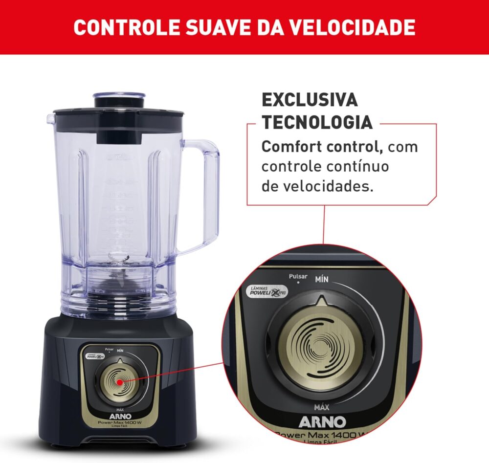 Liquidificador Arno Powermax Autolock 1400W LN82, Cinza Chum... - Image 8