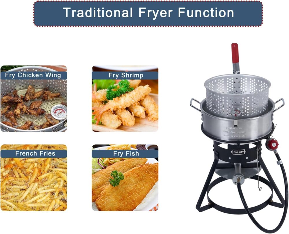 Fire Riot Kit de fritadeira de peixe ao ar livre 10QT – Pane... - Image 4