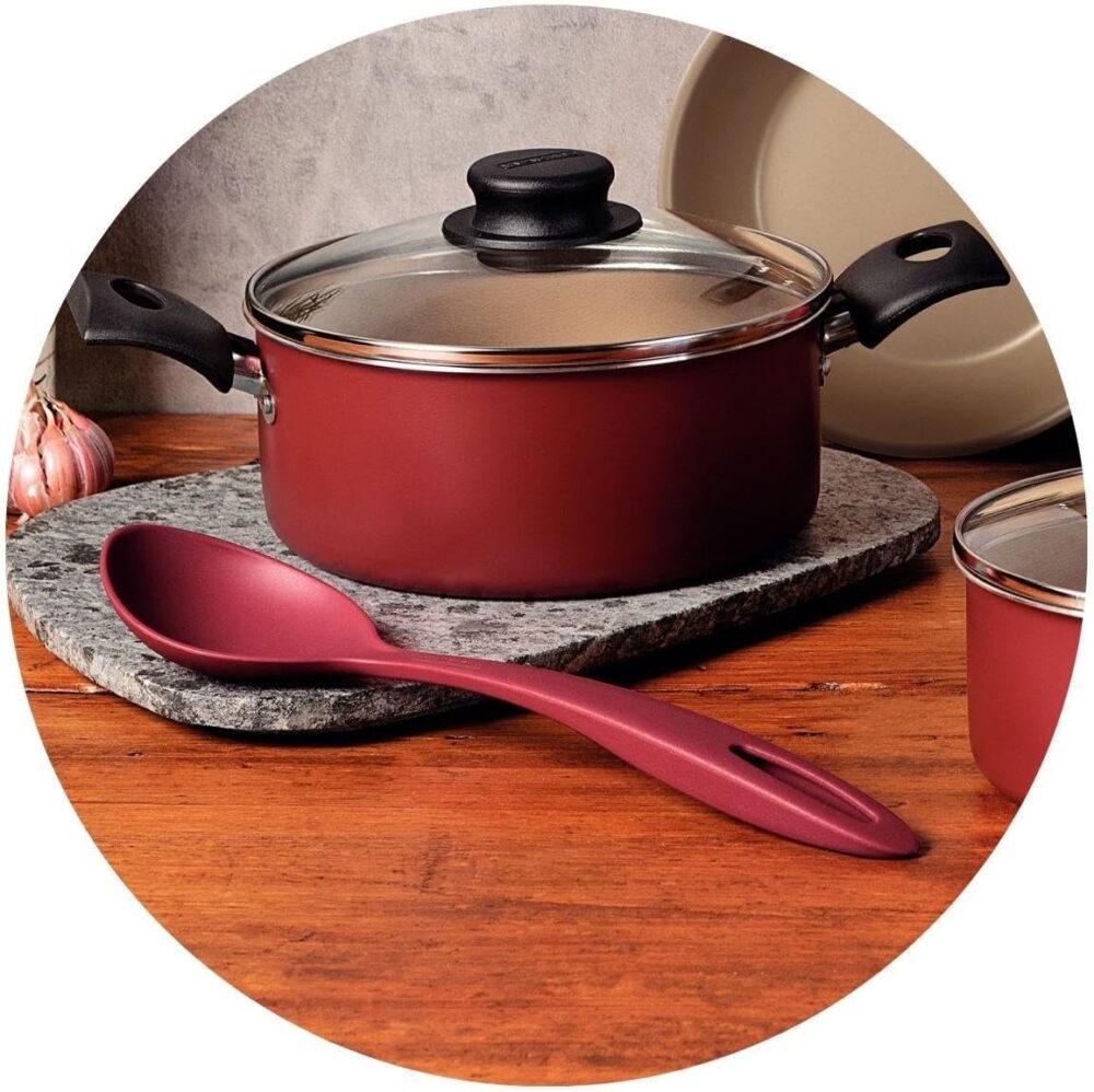 Kit para Cozinha 11 Peças com Jogo de Panelas Vermelho e Ute... - Image 2