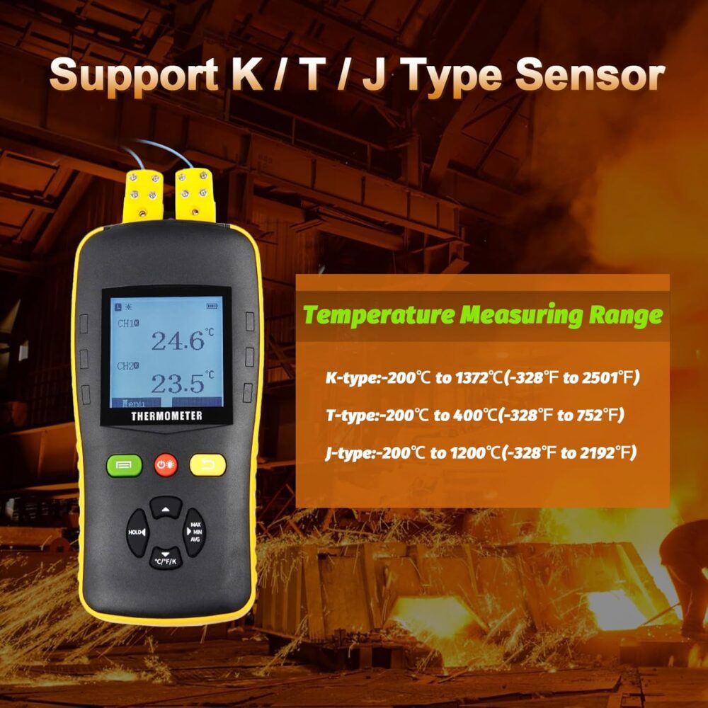 K Tipo Termopar Termômetro Data Logger USB Handheld Dual Can... - Image 4