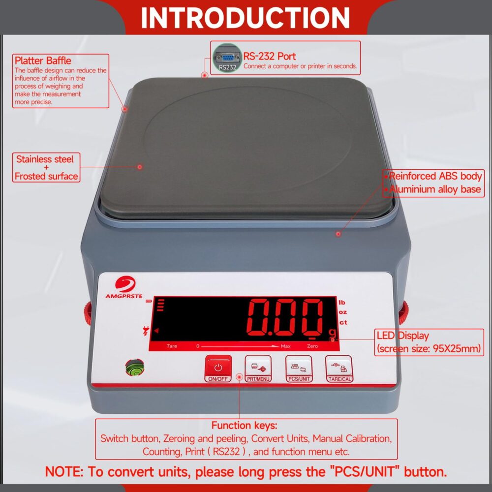AMGPRSTE 2200Gx0.01G Balança Digital Precisa de Gramas Balan... - Image 2
