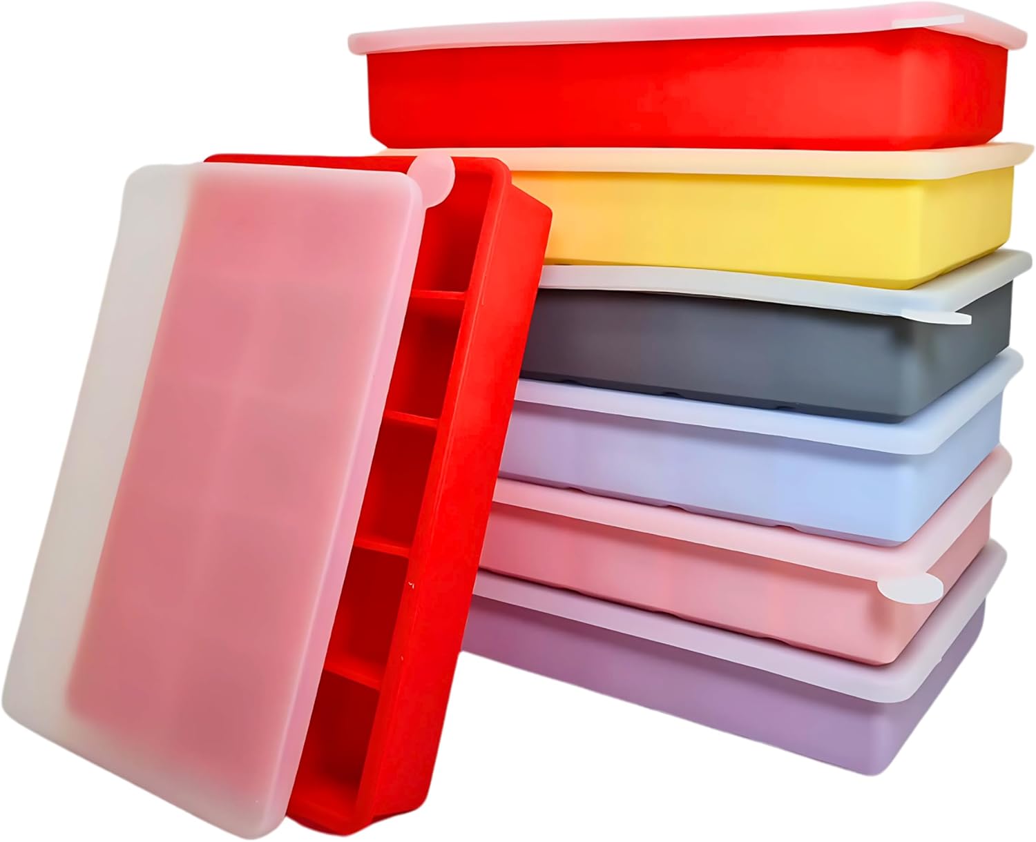 SYMEON Kit 2 Forma de Gelo Silicone Com Tampa 15 Cubos Flexi... - Image 7