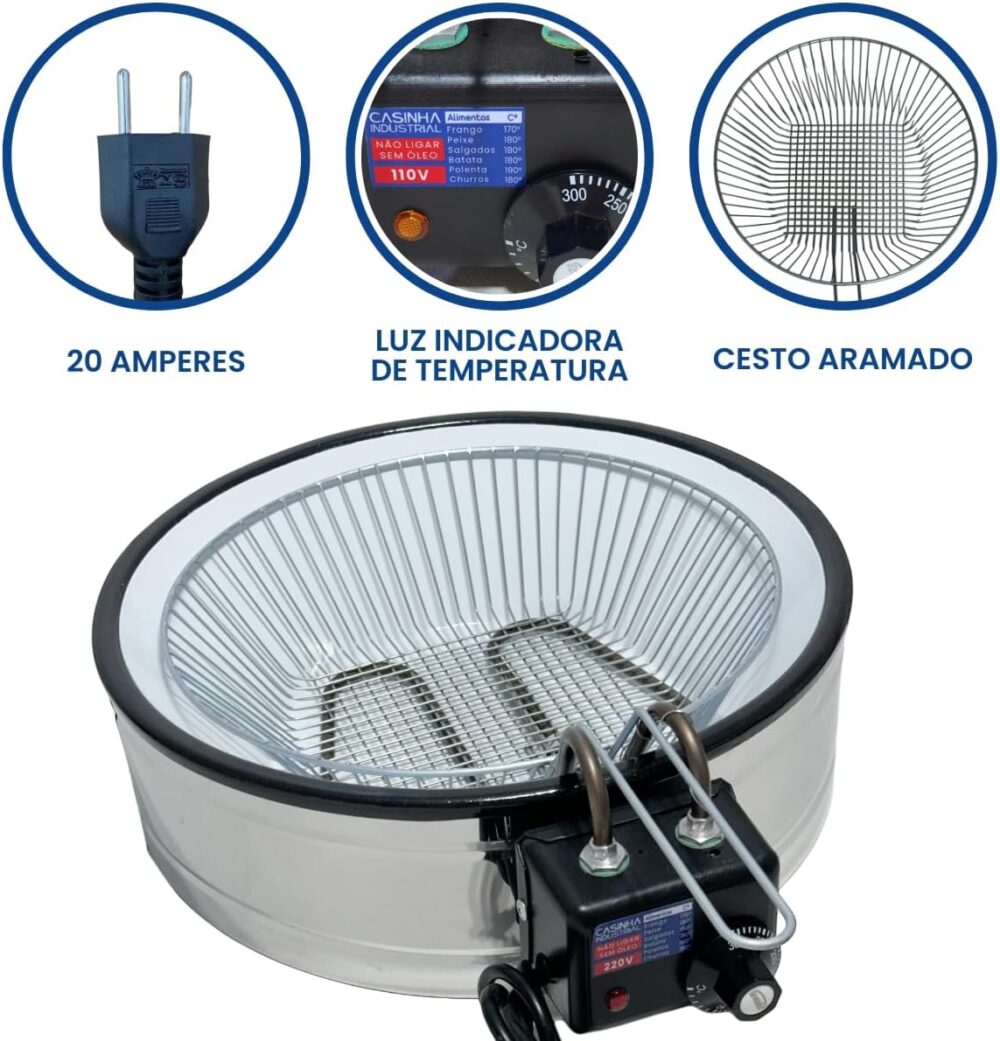 Fritadeira Industrial Elétrica Tacho Esmaltada Capacidade 7 ... | É bom mesmo? Descubra antes de comprar - Image 2