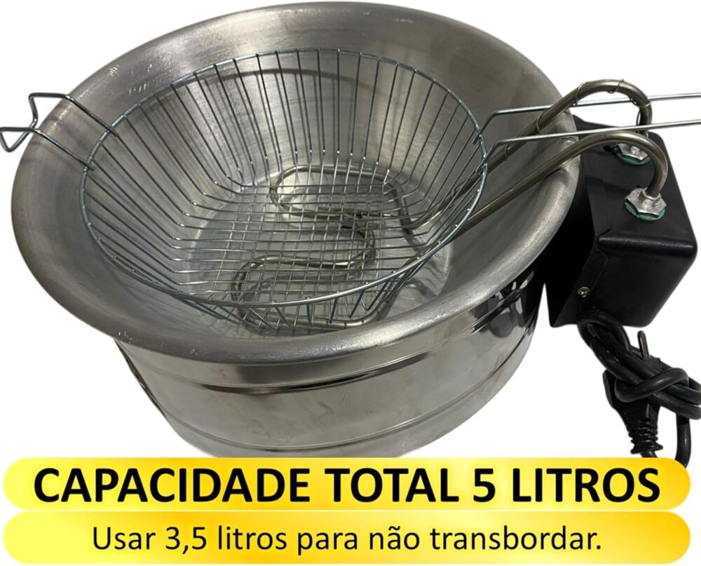 Fritadeira Elétrica Industrial Redonda 5 L Aço Inoxidável (1... | É bom mesmo? Descubra antes de comprar - Image 3
