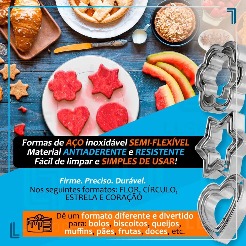 Kit Cortadores Para Biscoito e Pasta Americana 12 Peças em I... - Image 4