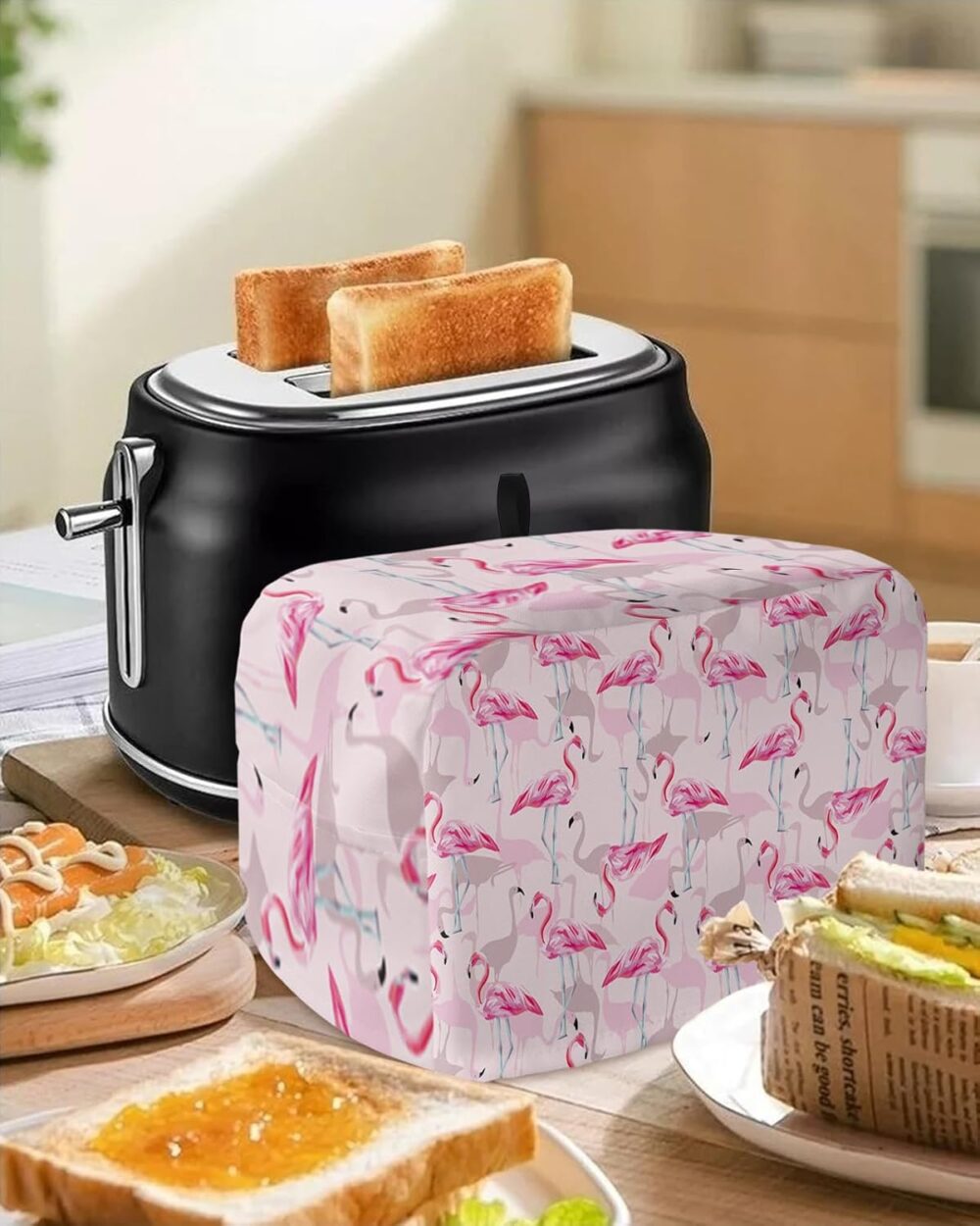 Capa de torradeira 2 fatias de flamingo rosa pão torradeira ... - Image 2