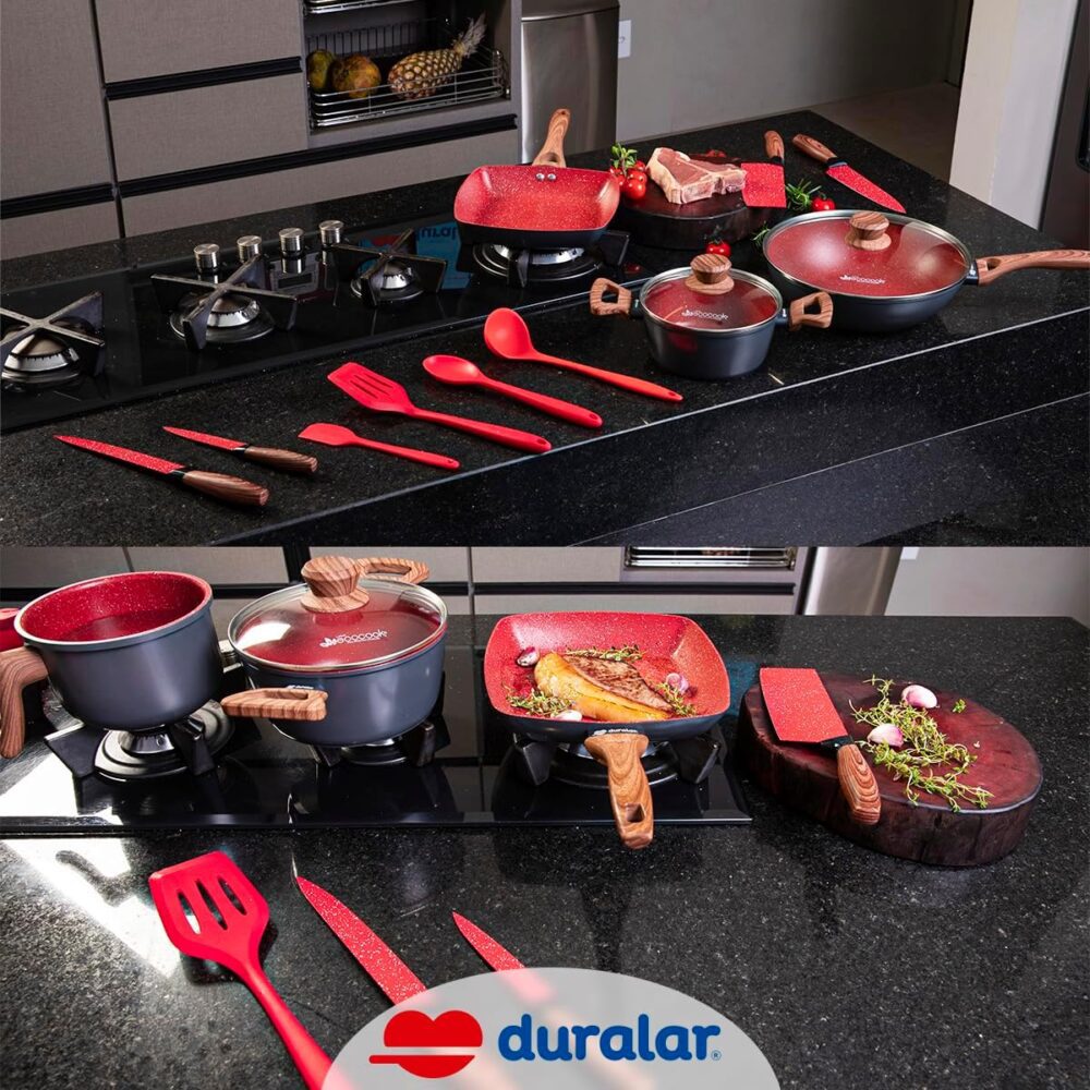 Leiteira em Alumínio com Revestimento Cerâmico Vermelho Márm... - Image 8
