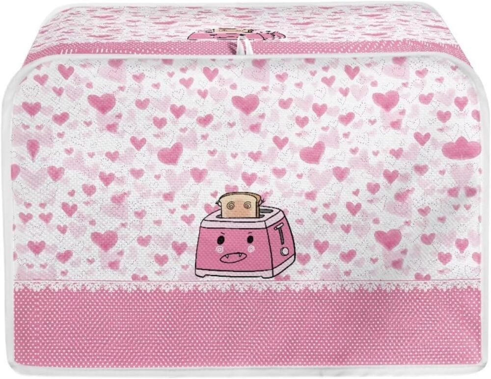 Eheartsgir Capa de torradeira acolchoada rosa coração e torr...