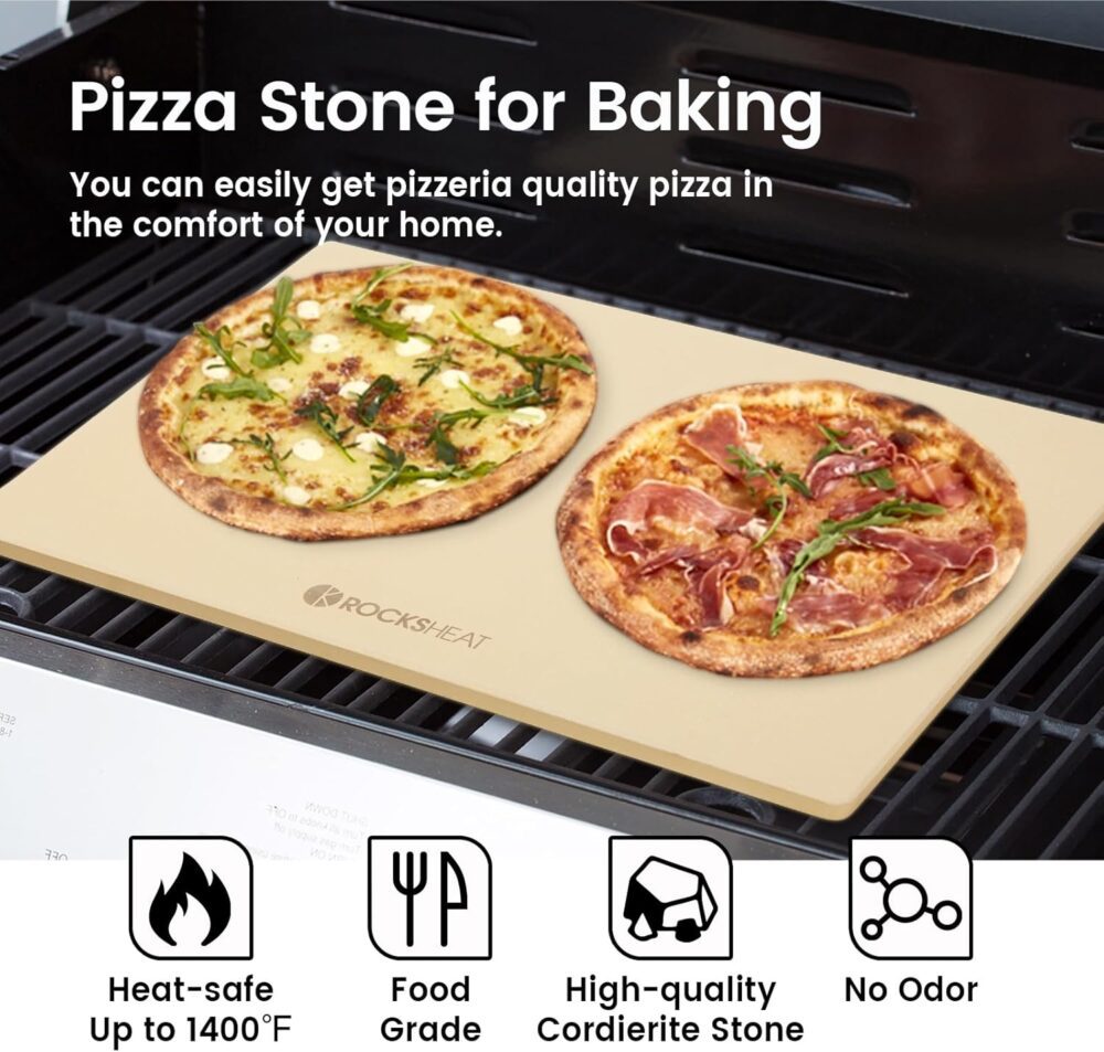 ROCKSHEAT pedra de pizza, retangular extra grande 23,6 "x 15... - Image 2