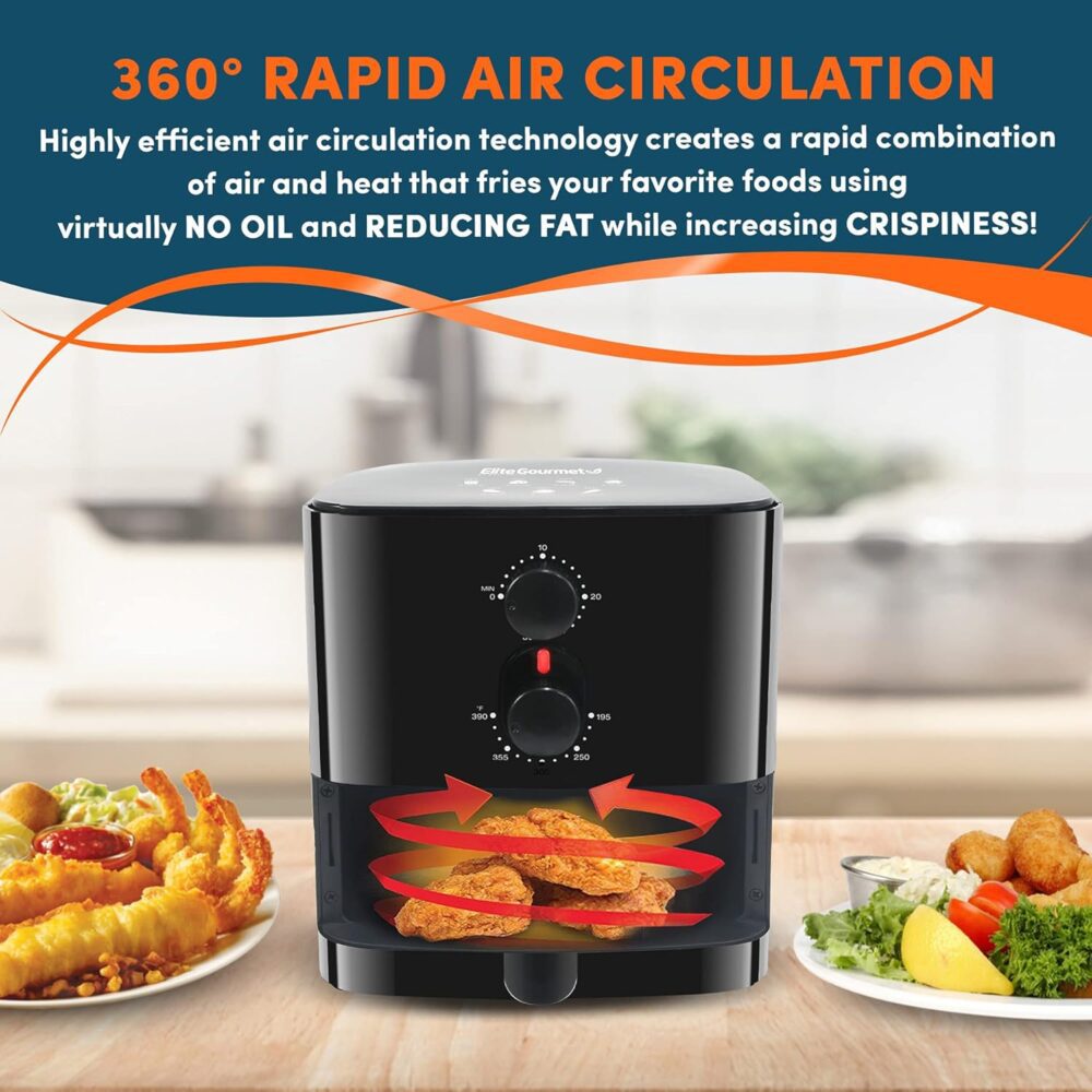 Elite Gourmet EAF-3218 Fritadeira de ar quente elétrica comp... | É bom mesmo? Descubra antes de comprar - Image 5