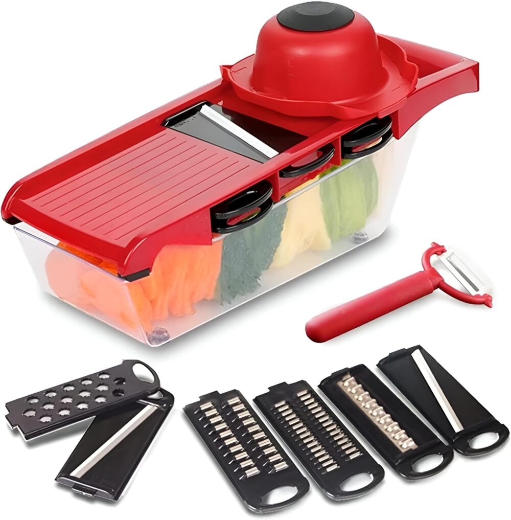 Cortador De Legumes Premium Mandoline 6 Em 1, Fatiador E Ral... - Image 9
