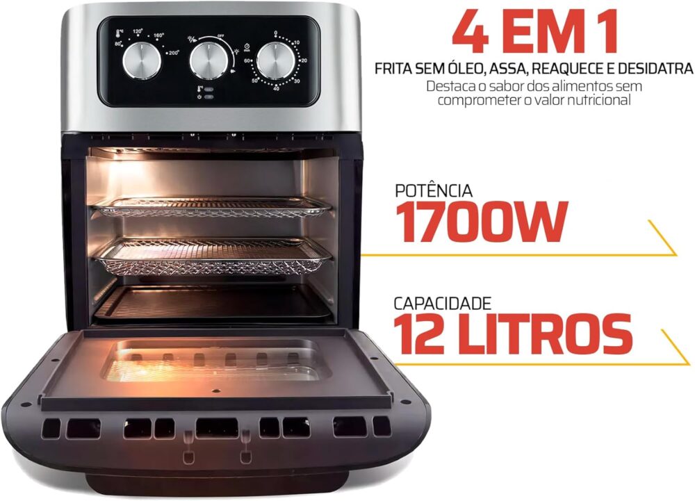 Fritadeira Air Fryer Oven Veronna Dorato Vaf1800a 4 Em 1 12 ... | É bom mesmo? Descubra antes de comprar - Image 4
