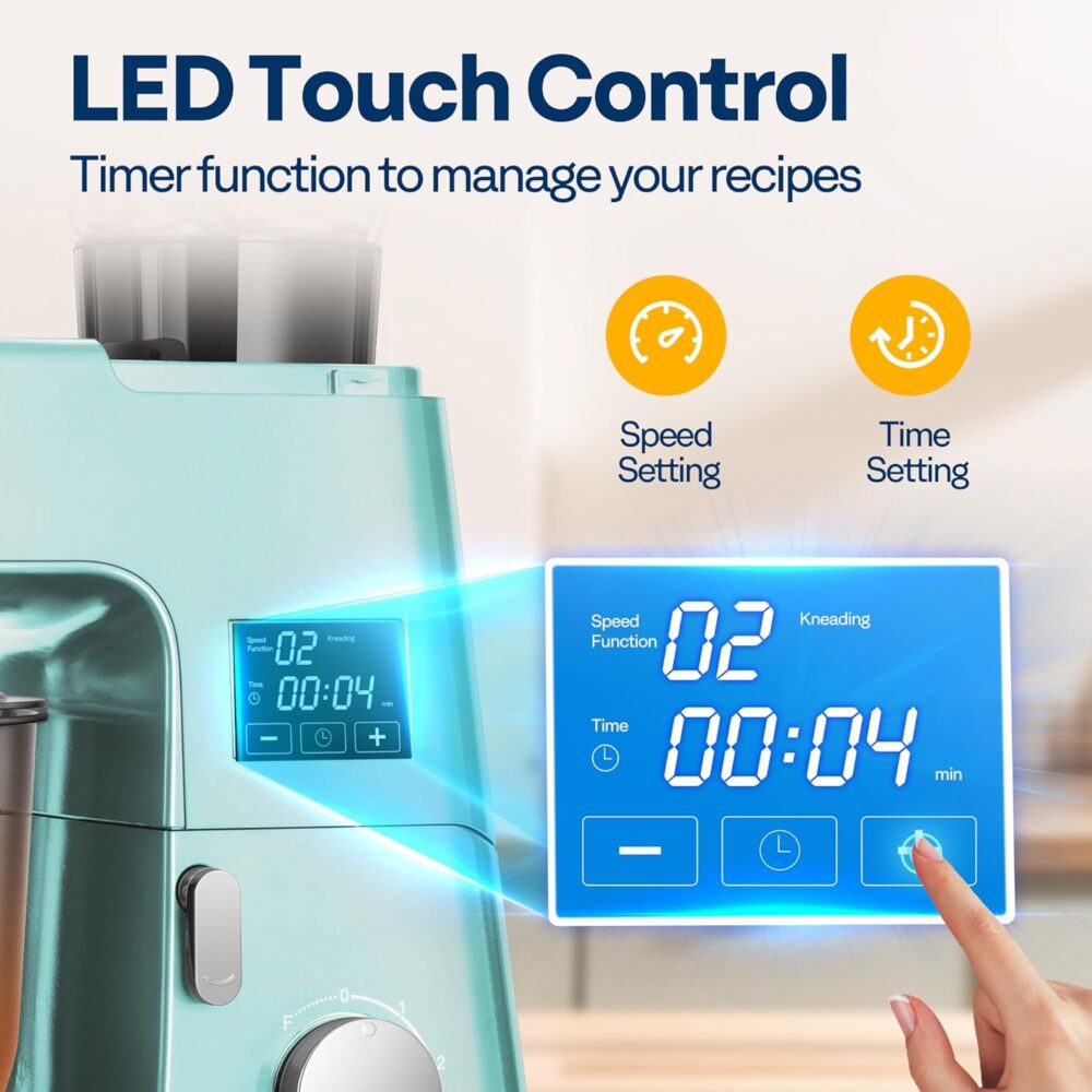 VIVOHOME Batedeira Multifuncional 9 Em 1 Com Fermentação, Ti... - Image 2
