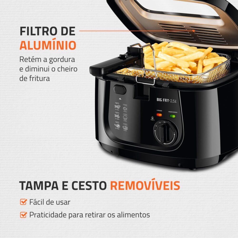 Fritadeira Elétrica Big Fry 2,5L, Mondial, Preto, 1500W, 220... | É bom mesmo? Descubra antes de comprar - Image 5