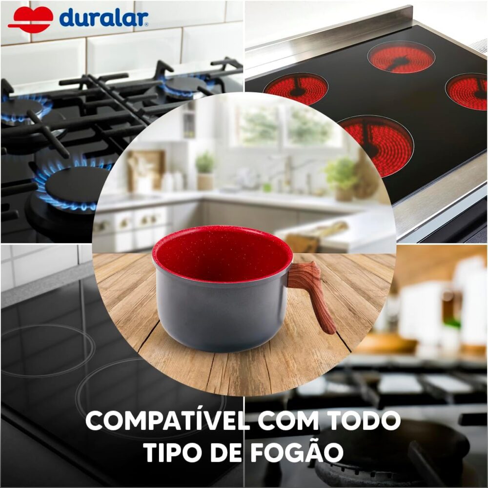 Leiteira em Alumínio com Revestimento Cerâmico Vermelho Márm... - Image 7