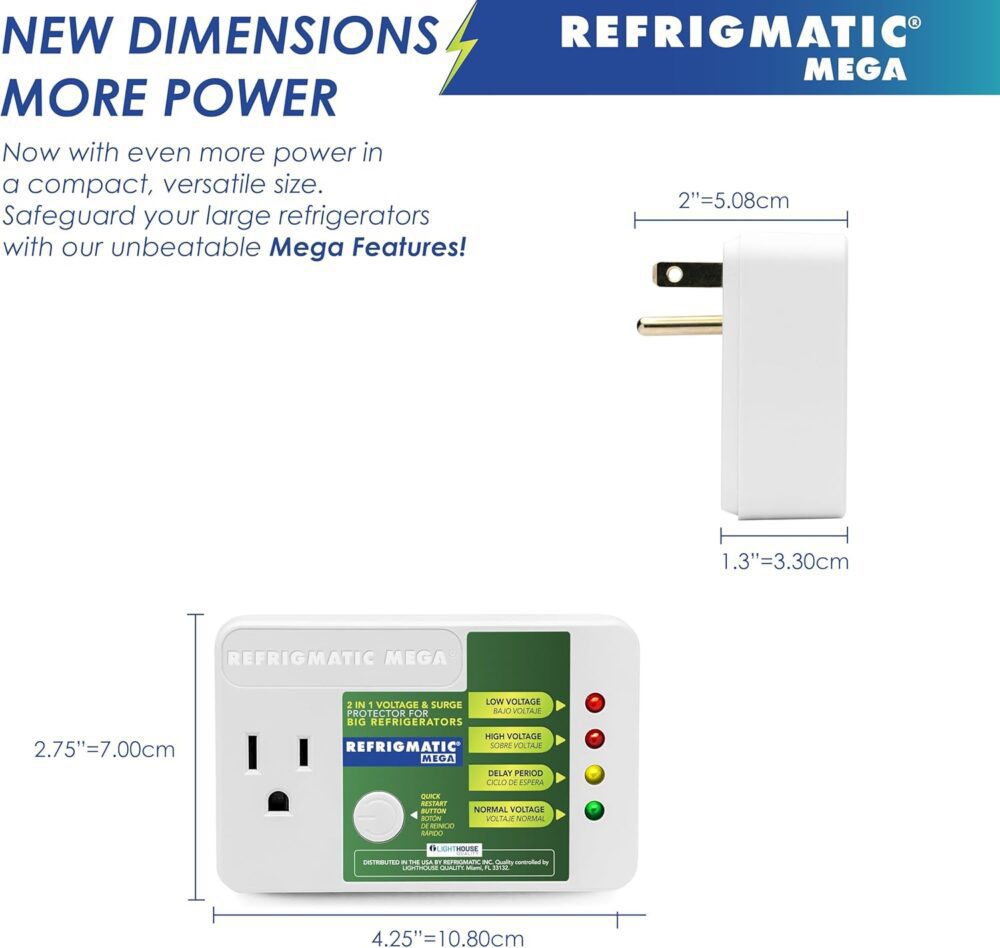 Refrigmatic MEGA, 2 em 1 protetor eletrônico de tensão e sob... - Image 6