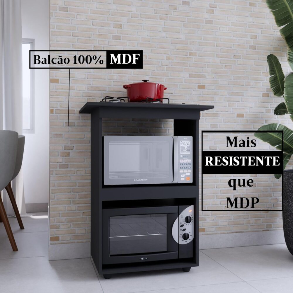 BALCÃO DE COZINHA PARA FOGÃO COOKTOP 4 BOCAS MULTIUSO MICROO... - Image 5