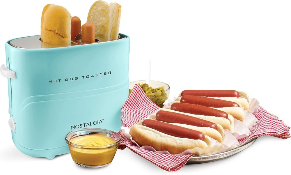 Nostalgia HDT600AQ – Torradeira para cachorro quente, Aqua, ...