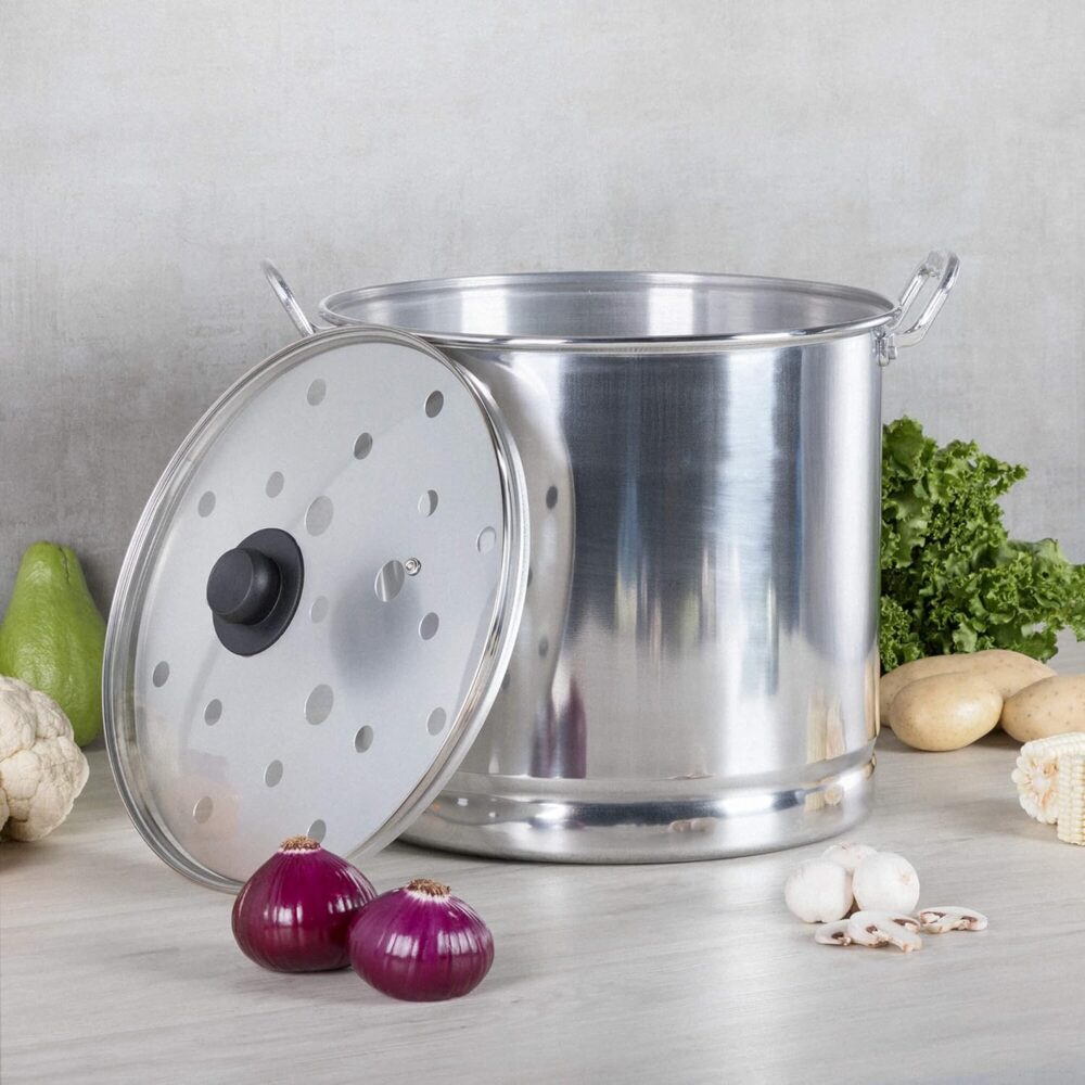 Vasconia 27.5-Quart Steamer Pot (Aluminum) with Tray & Glass... - Image 9