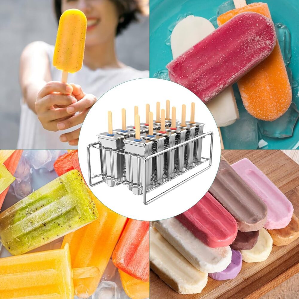 TOCCOOL Pacote com 12 moldes de picolé de aço inoxidável, mo... - Image 6