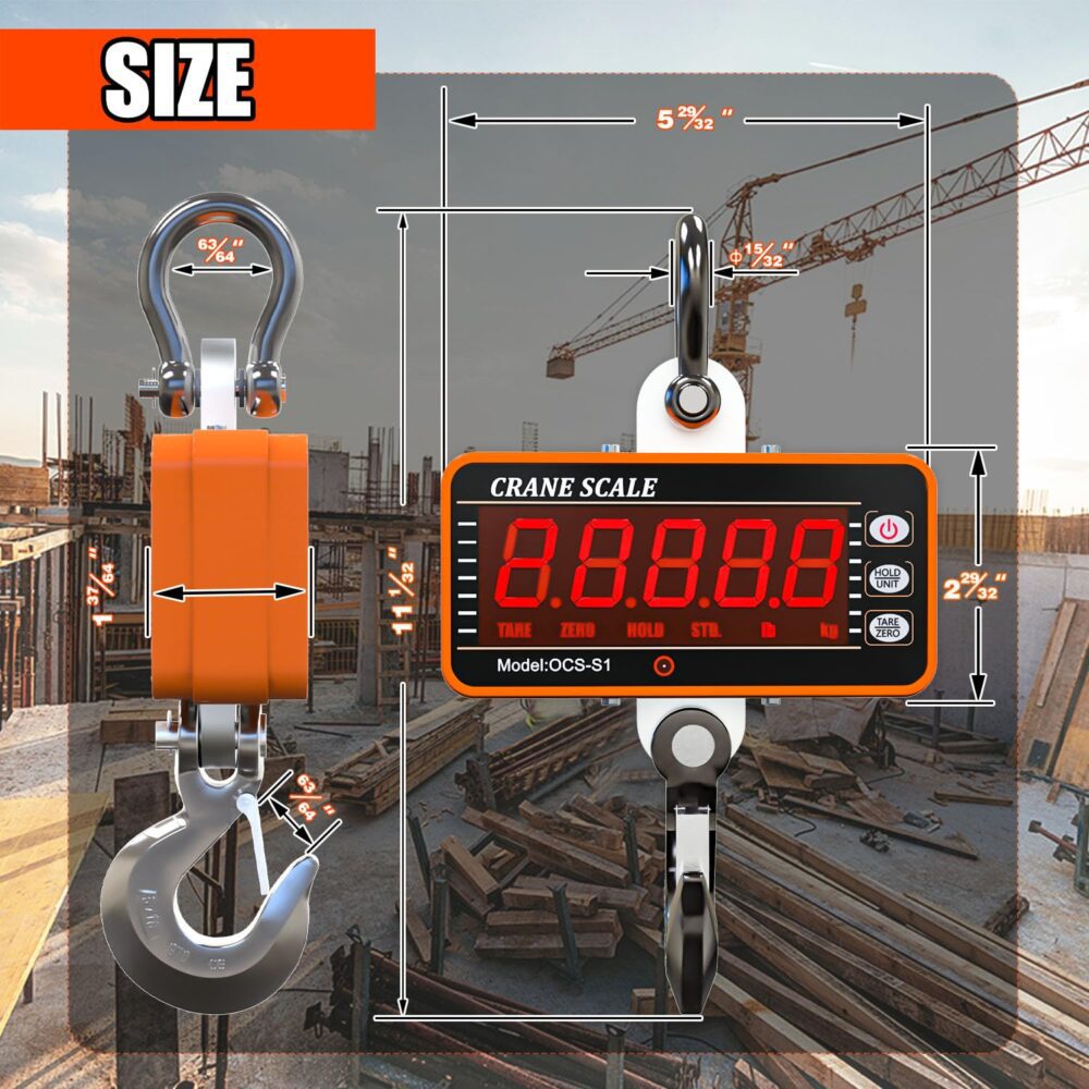 YATOINTO Balança suspensa digital de 1000kg/2000lb, display ... - Image 5