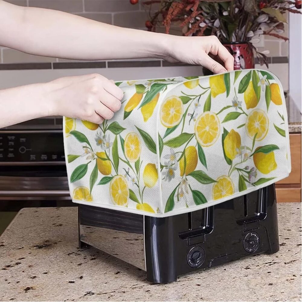 Annejudy Capa floral para torradeira de limão, 4 fatias, pão... - Image 3