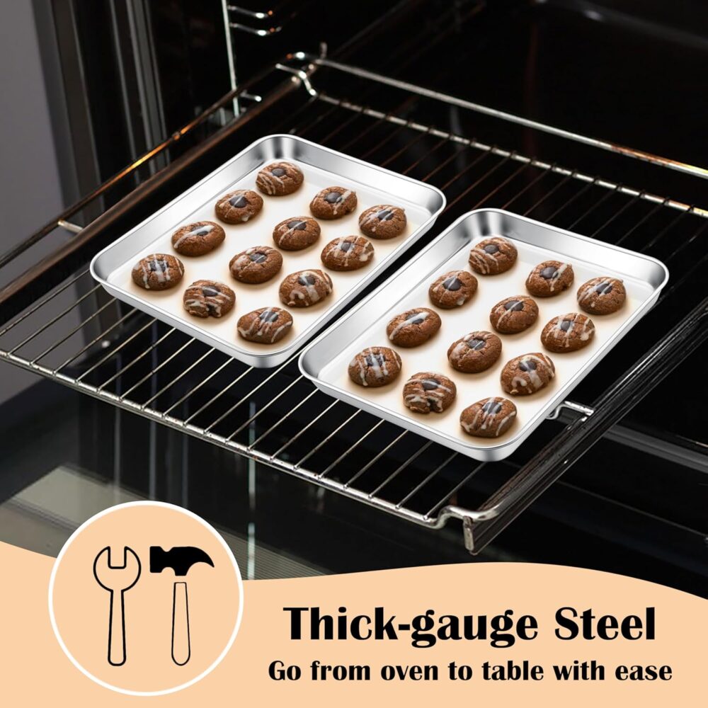 E-far Mini torradeira para forno, 23,9 cm x 18,5 cm, assadei... - Image 6