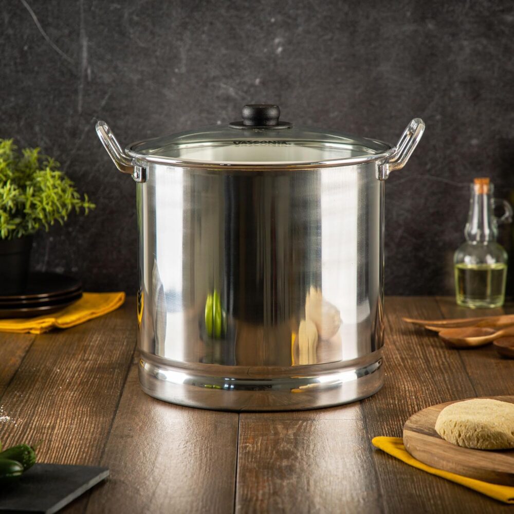 Vasconia 27.5-Quart Steamer Pot (Aluminum) with Tray & Glass... - Image 4