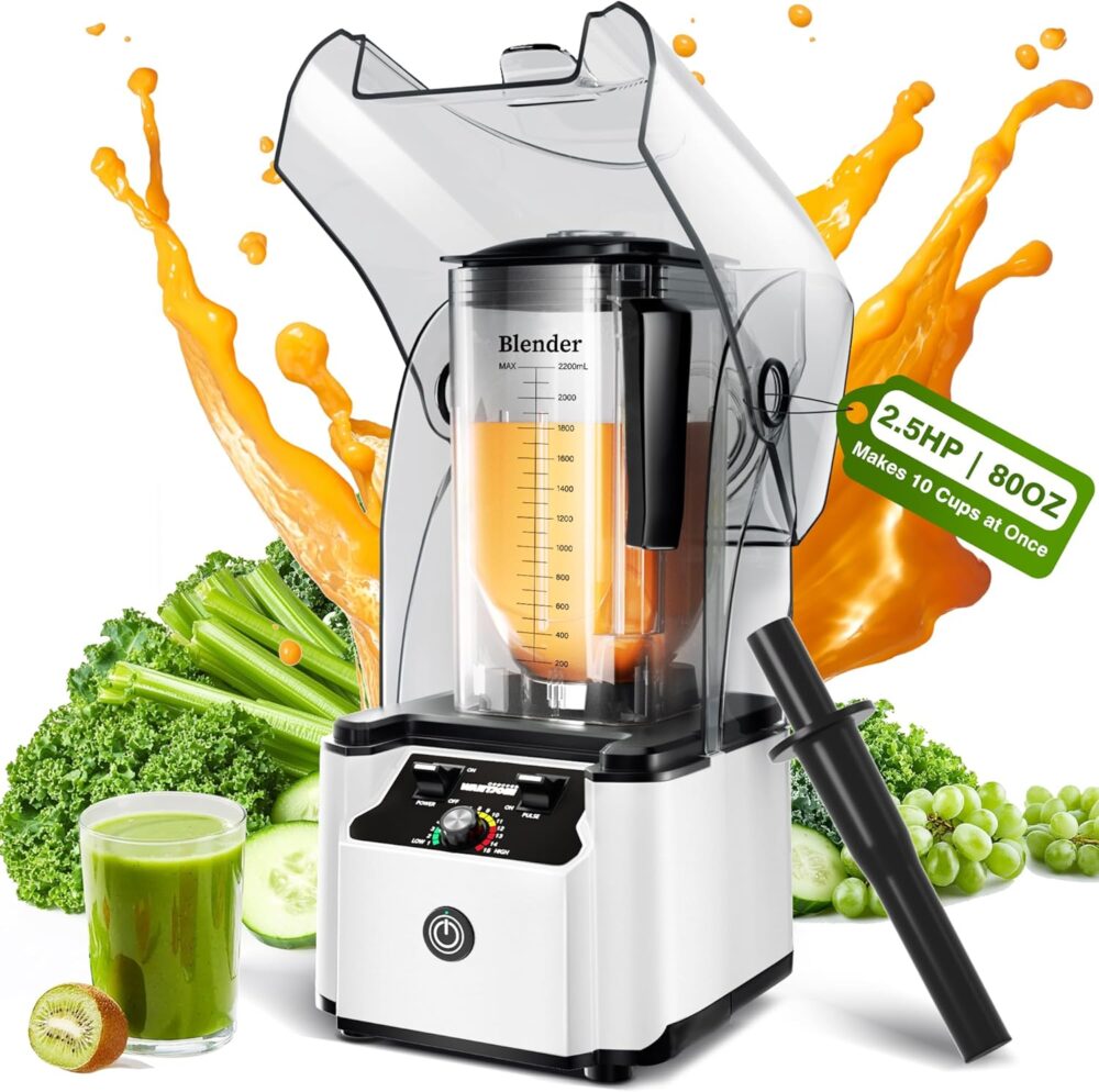 WantJoin Liquidificador Profissional Comercial com Escudo de...