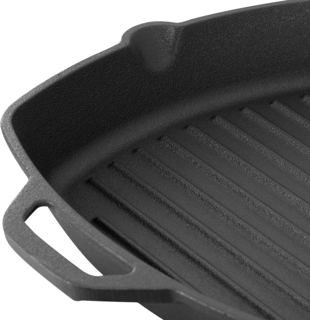 MegaChef Chapa de ferro fundido pré-temperada de 25 cm com t... - Image 5