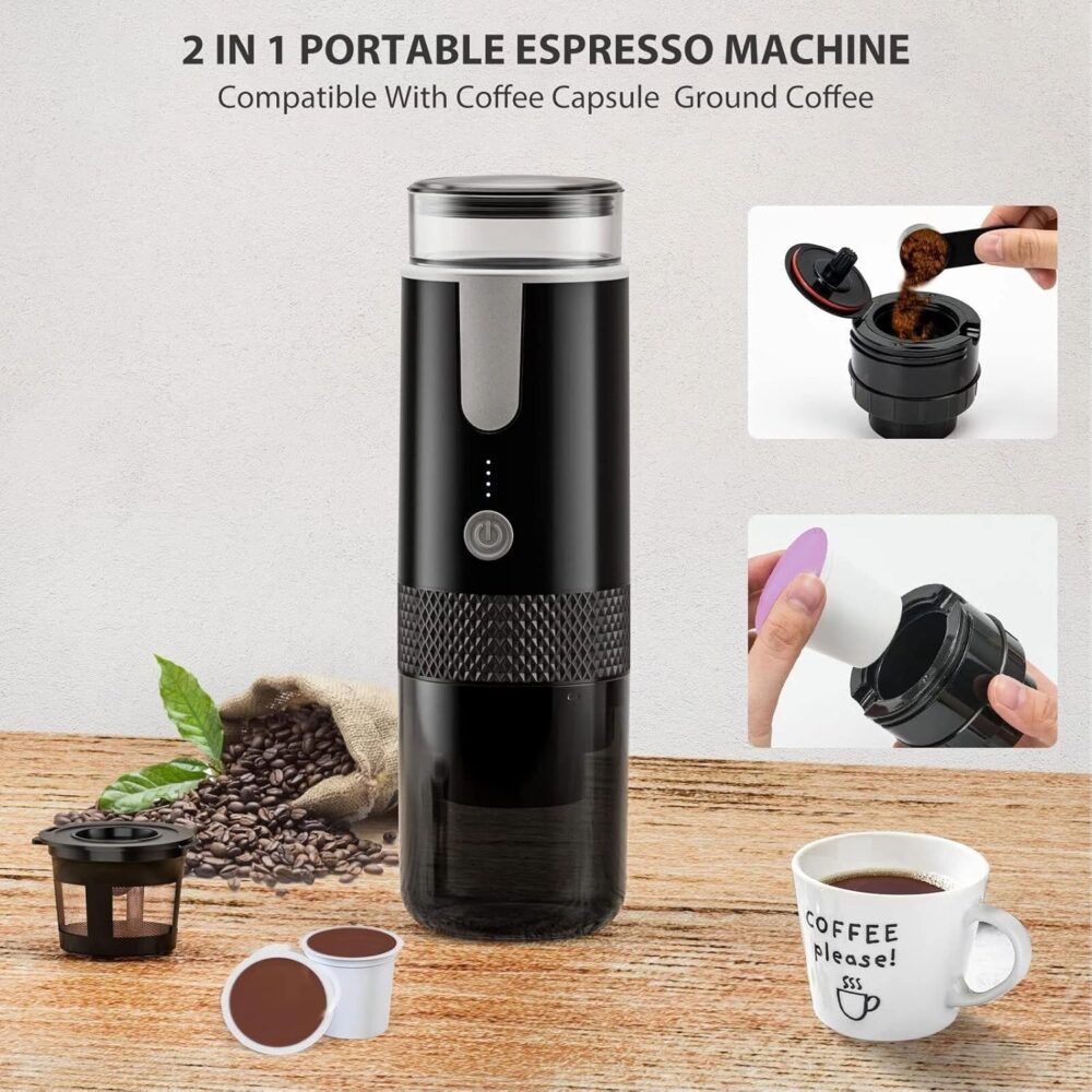 Asixxsix Cafeteira portátil, máquina de café expresso recarr... - Image 3