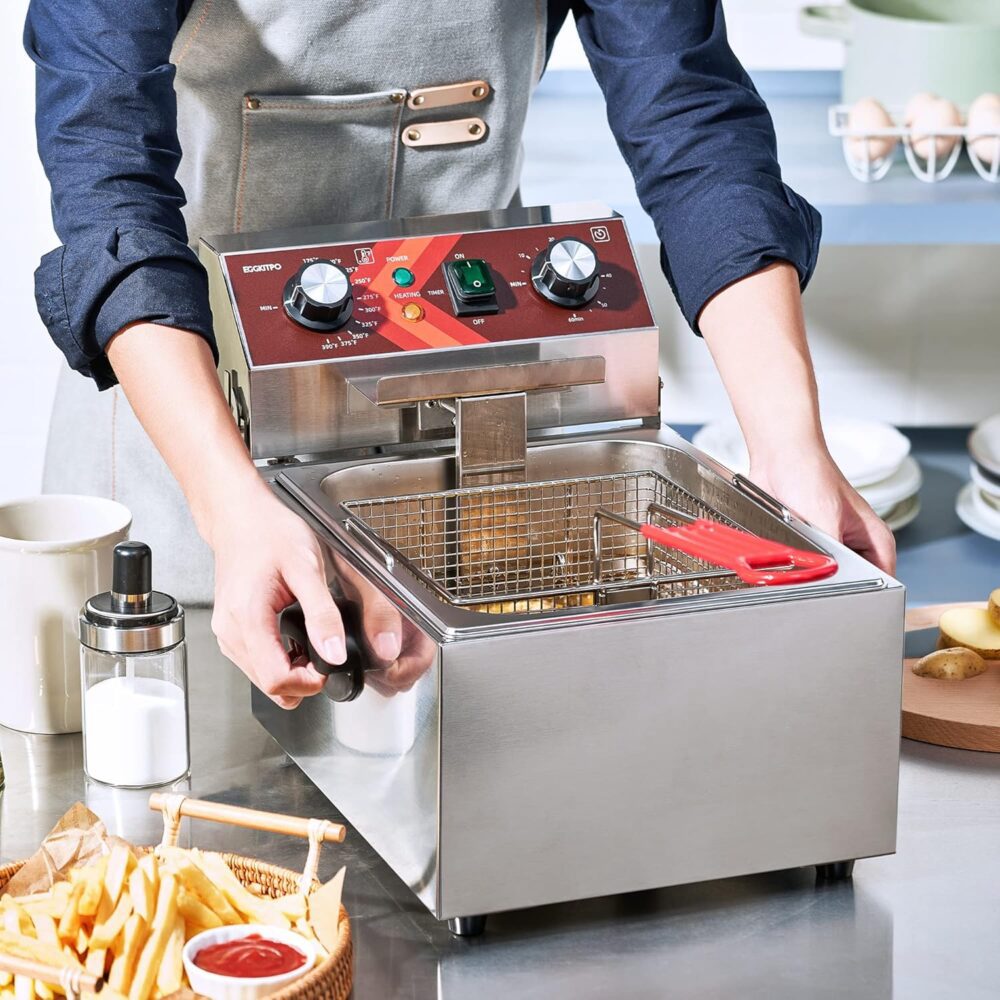 EGGKITPO Electric Deep fryer Single Tank Deep Fryer with Bas... - Image 5