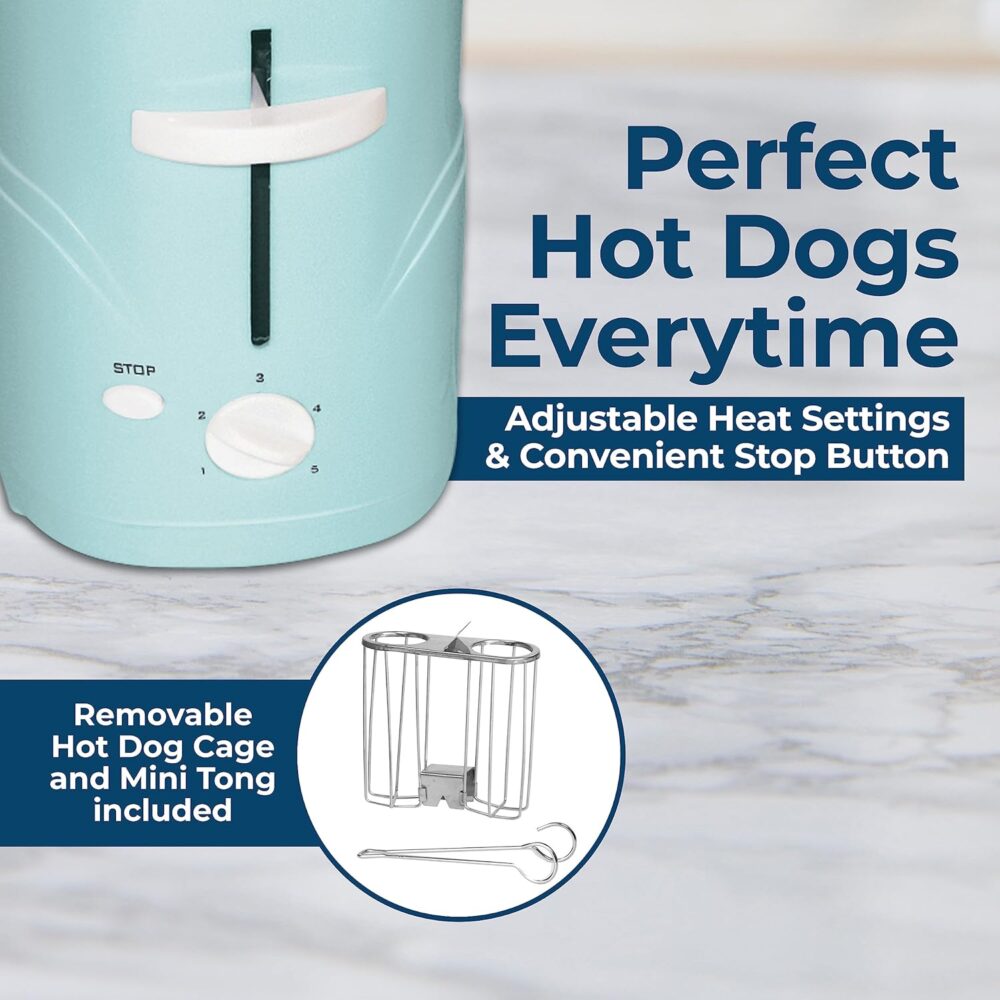 Nostalgia HDT600AQ – Torradeira para cachorro quente, Aqua, ... - Image 3