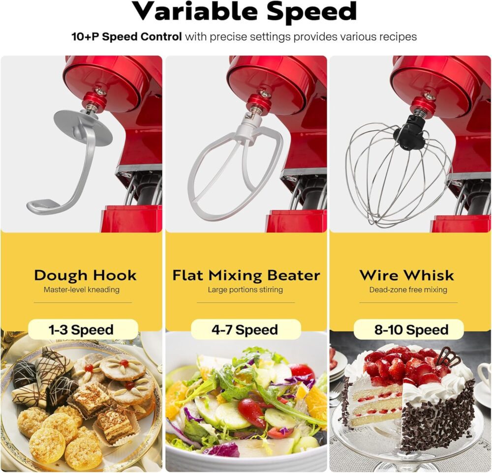 VIVOHOME Batedeira vermelha 6 em 1 de 8,5 litros - Image 4