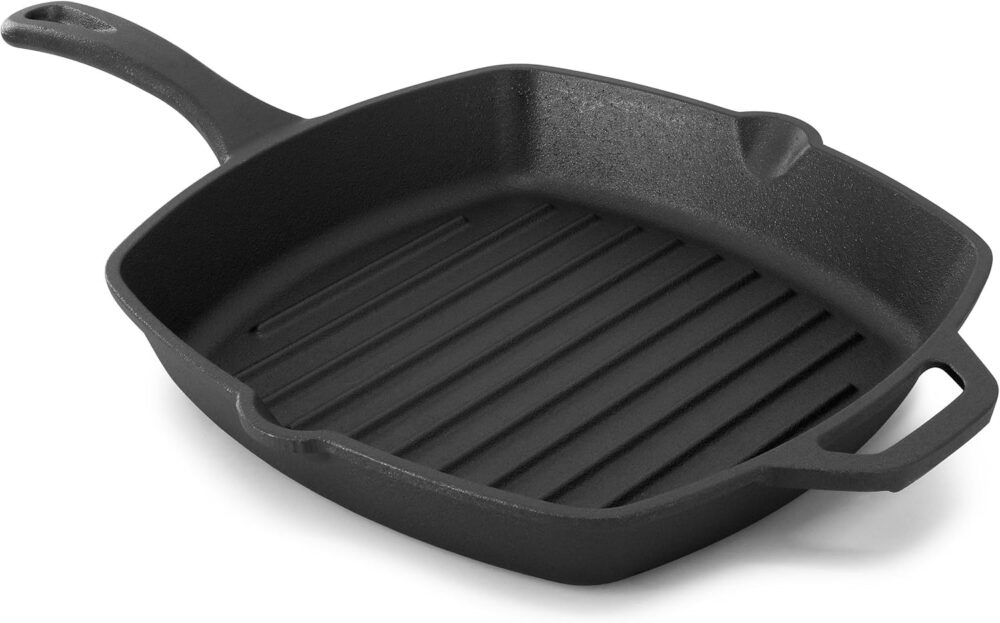 MegaChef Chapa de ferro fundido pré-temperada de 25 cm com t... - Image 3
