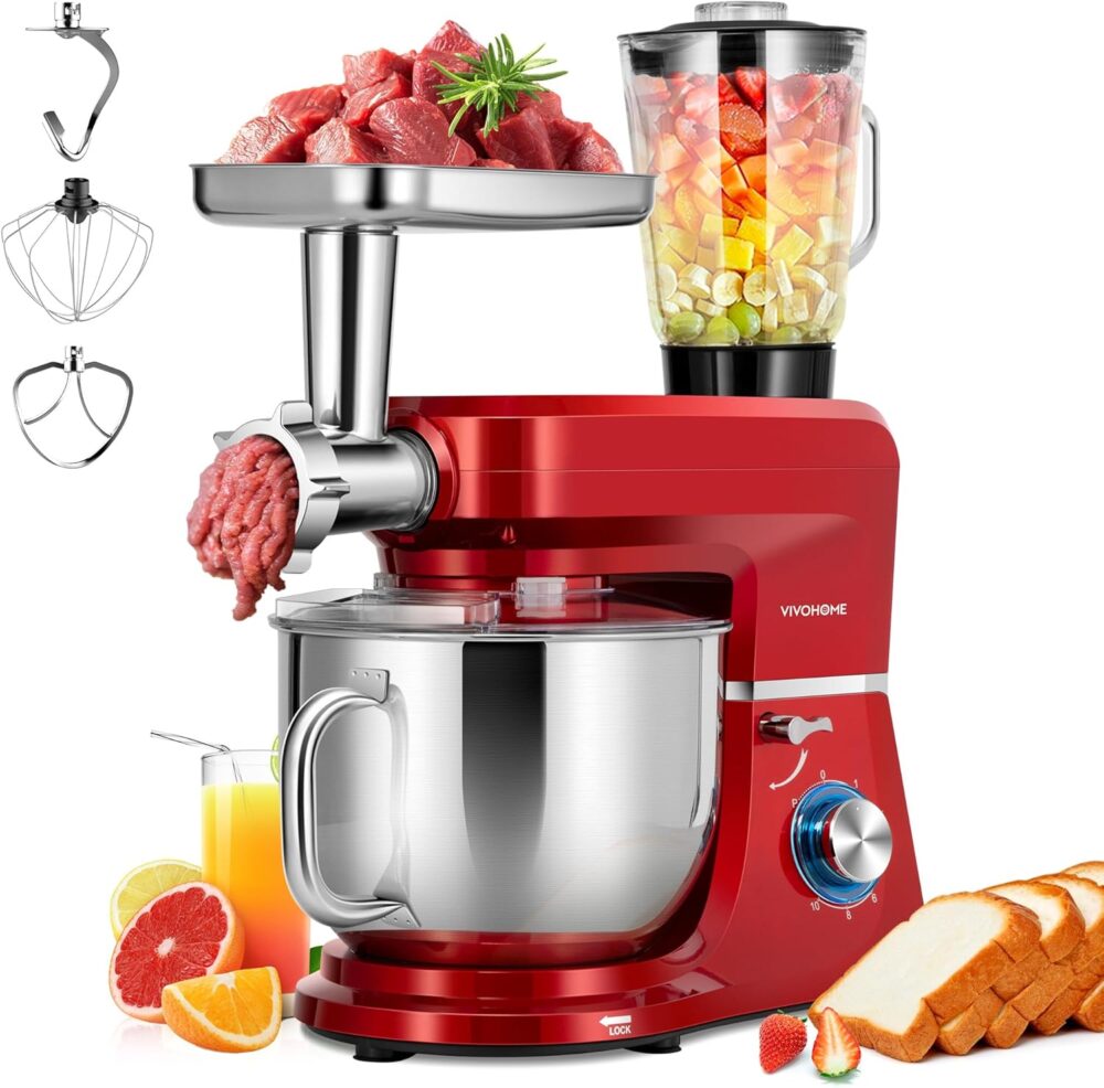 VIVOHOME Batedeira vermelha 6 em 1 de 8,5 litros