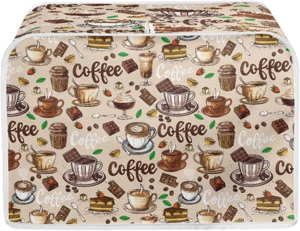 Kathyboom Padrões de xícara de café, 4 fatias, torradeira, r...