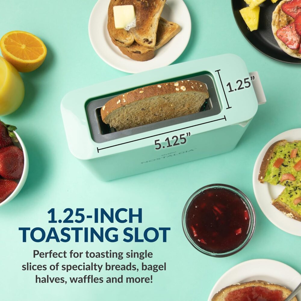 Nostalgia MyMini Single Slice Toaster, Extra Wide Slot, Comp... - Image 3