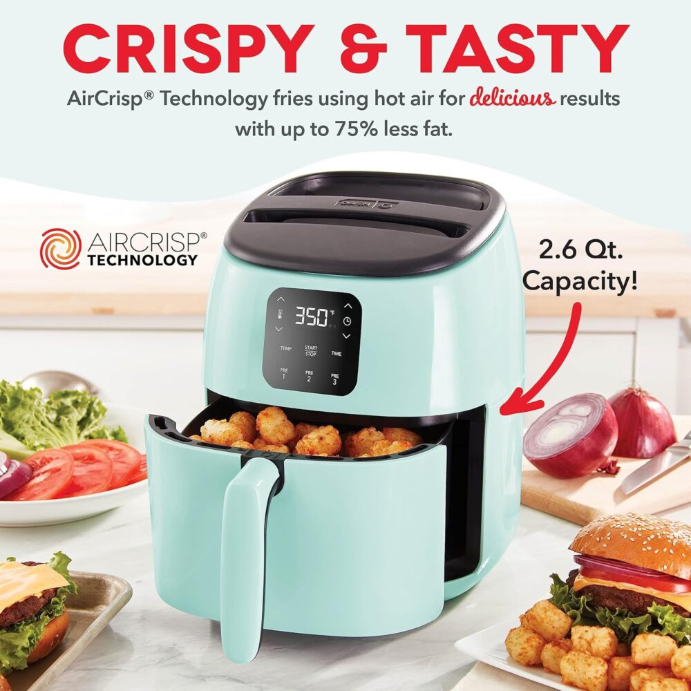 DASH Tasti-Crisp Forno elétrico Air Fryer, 2,6 litros, Aqua... | É bom mesmo? Descubra antes de comprar - Image 2