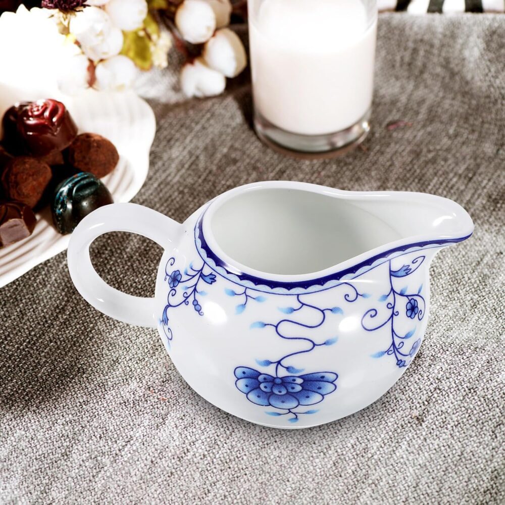 Jarro de creme azul e branco de 170 ml: jarra de creme azul ... - Image 9