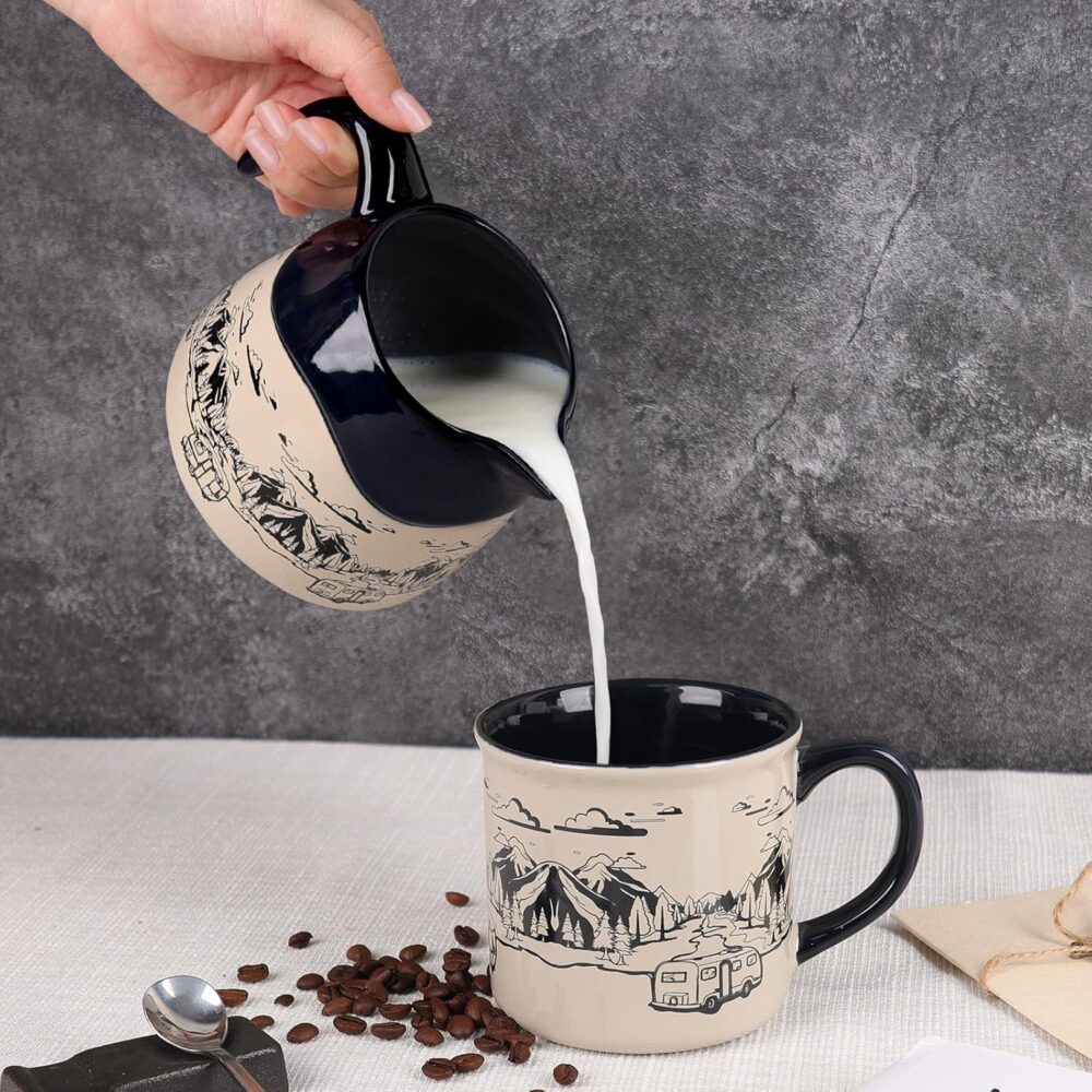 INGOFIN Creme de cerâmica com alça – jarra pequena, recipien... - Image 8