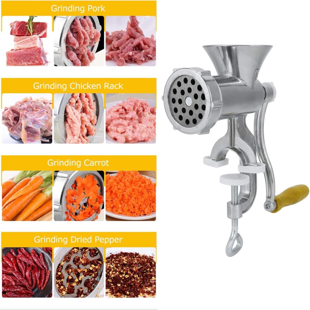 Moedor manual de carne, moedor de carne de liga de alumínio,... - Image 7