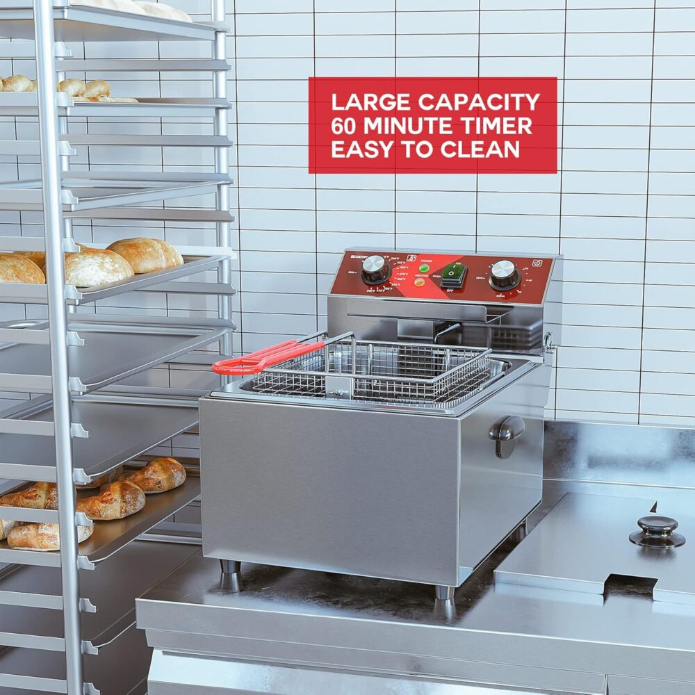 EGGKITPO Electric Deep fryer Single Tank Deep Fryer with Bas... - Image 6