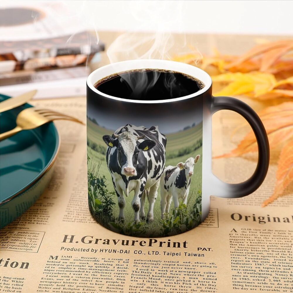 Caneca de café de vacas leiteiras de desenho animado caneca ... - Image 3
